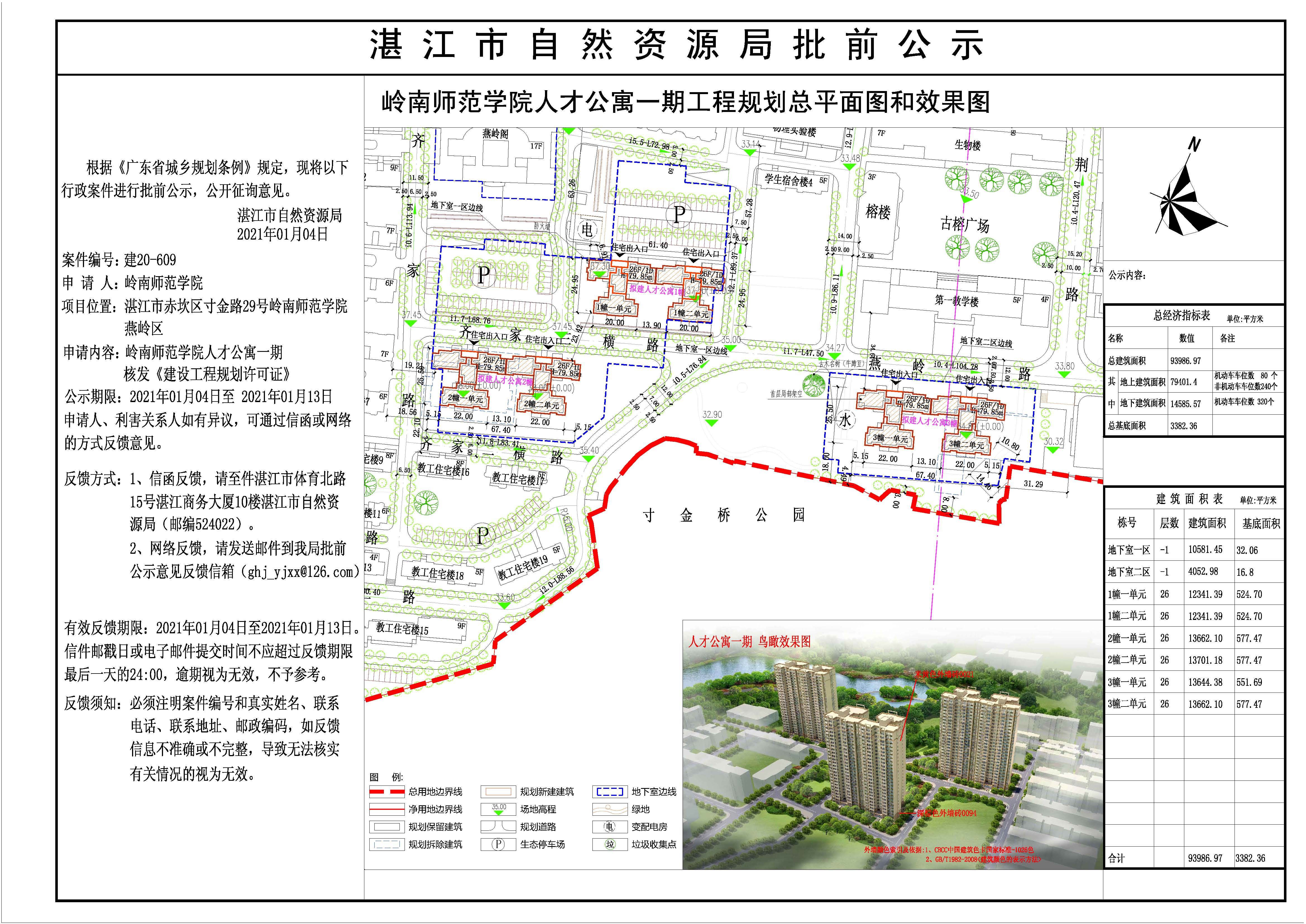 岭南师范学院人才公寓一期核发《建设工程规划许可证》批前公示