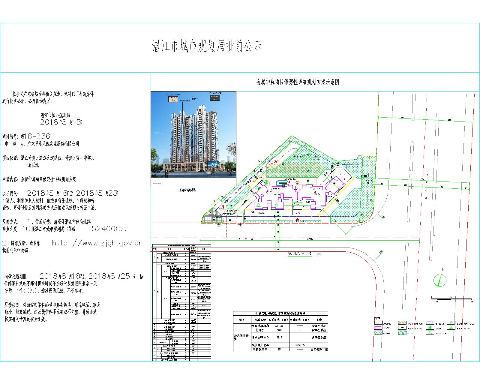 金榜华庭项目修建性详细规划方案批前公示_湛江市人民政府门户网站