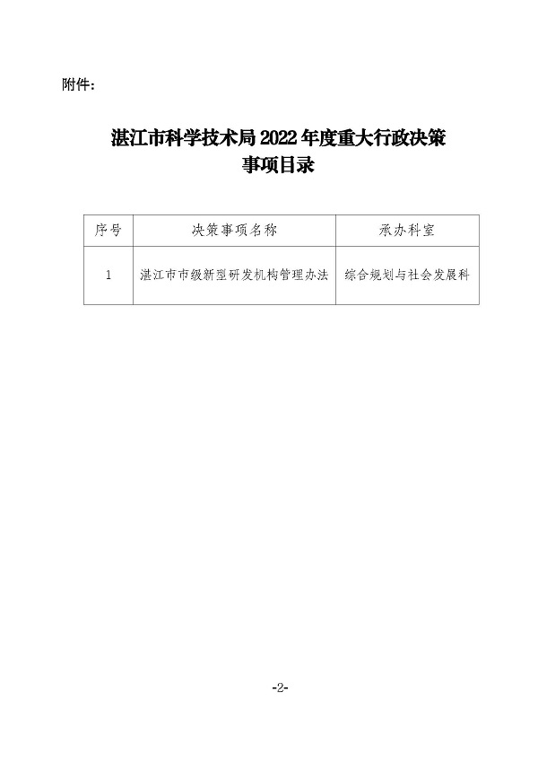 湛江市科学技术局关于印发2022年度重大行政决策事项目录的通知_页面_2.jpg