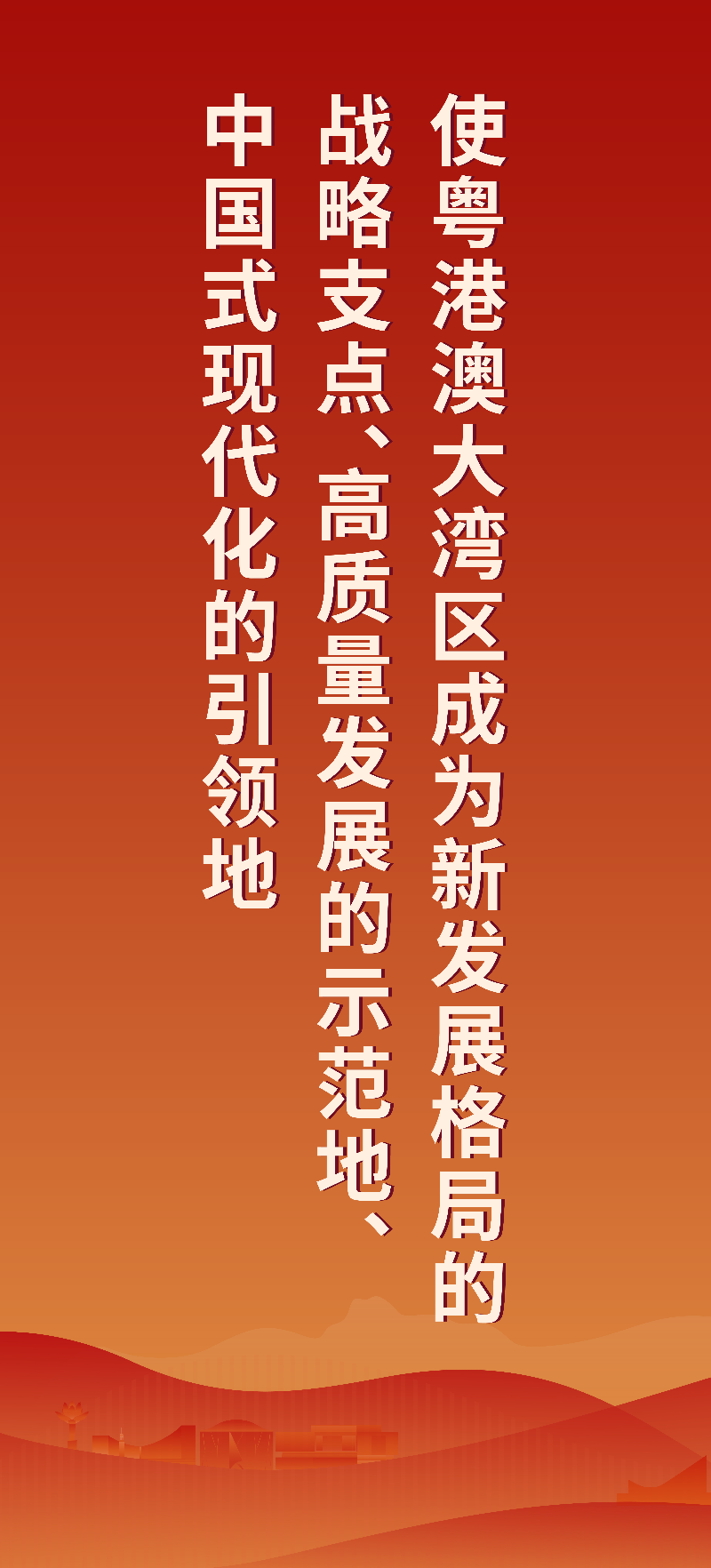 使粤港澳大湾区成为新发展格局的战略支点、高质量发展的示范地、中国式现代化的引领地