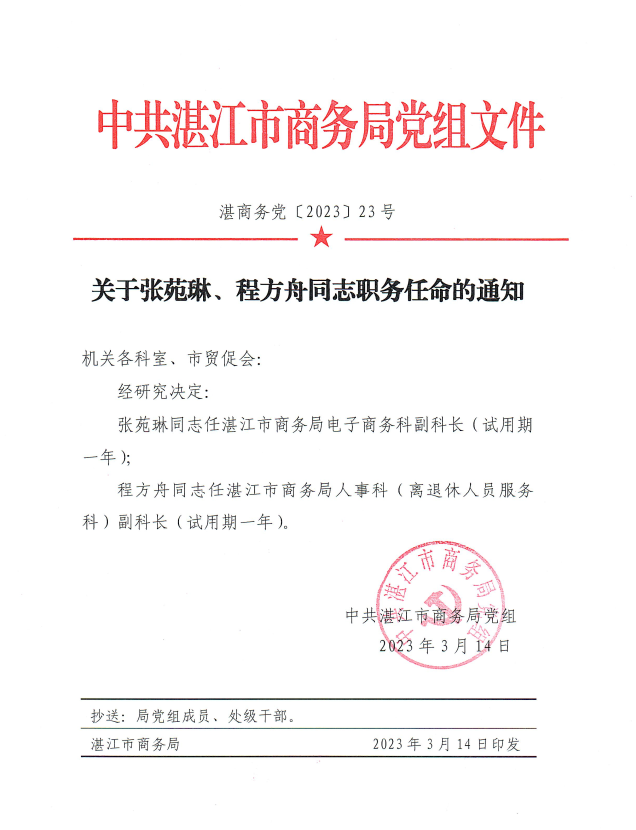 关于张苑琳、程方舟同志职务任命的通知.png