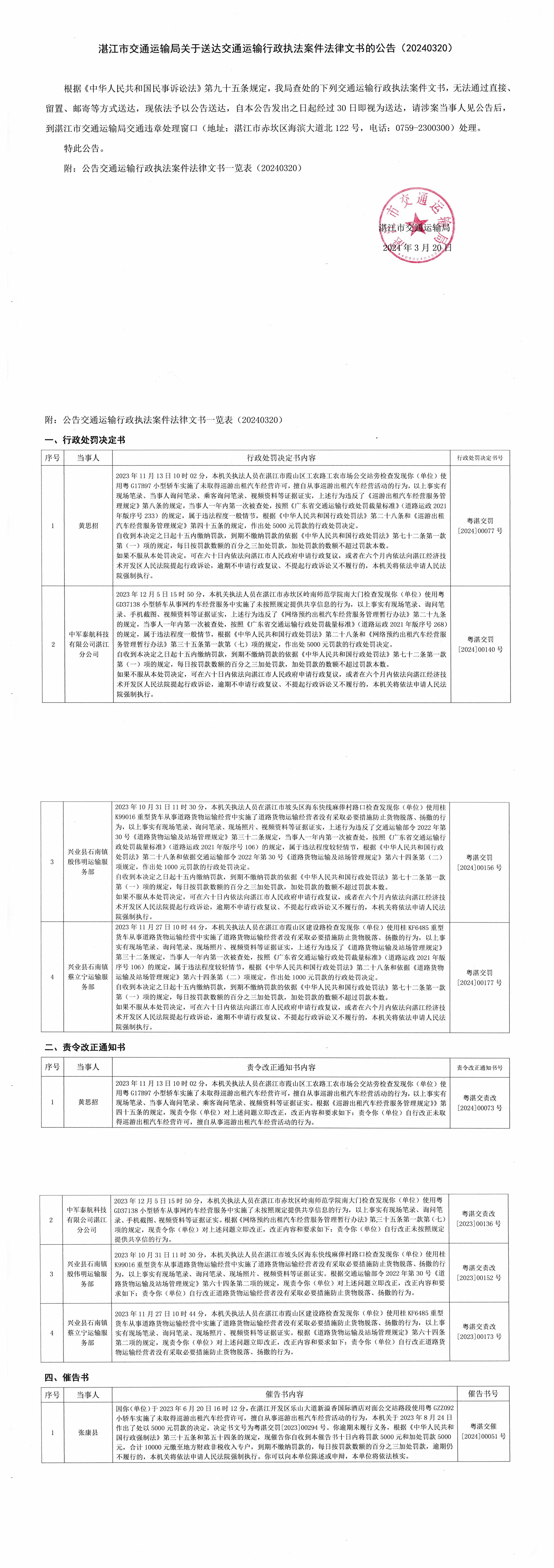 湛江市交通运输局文书送达公告20240320.jpg